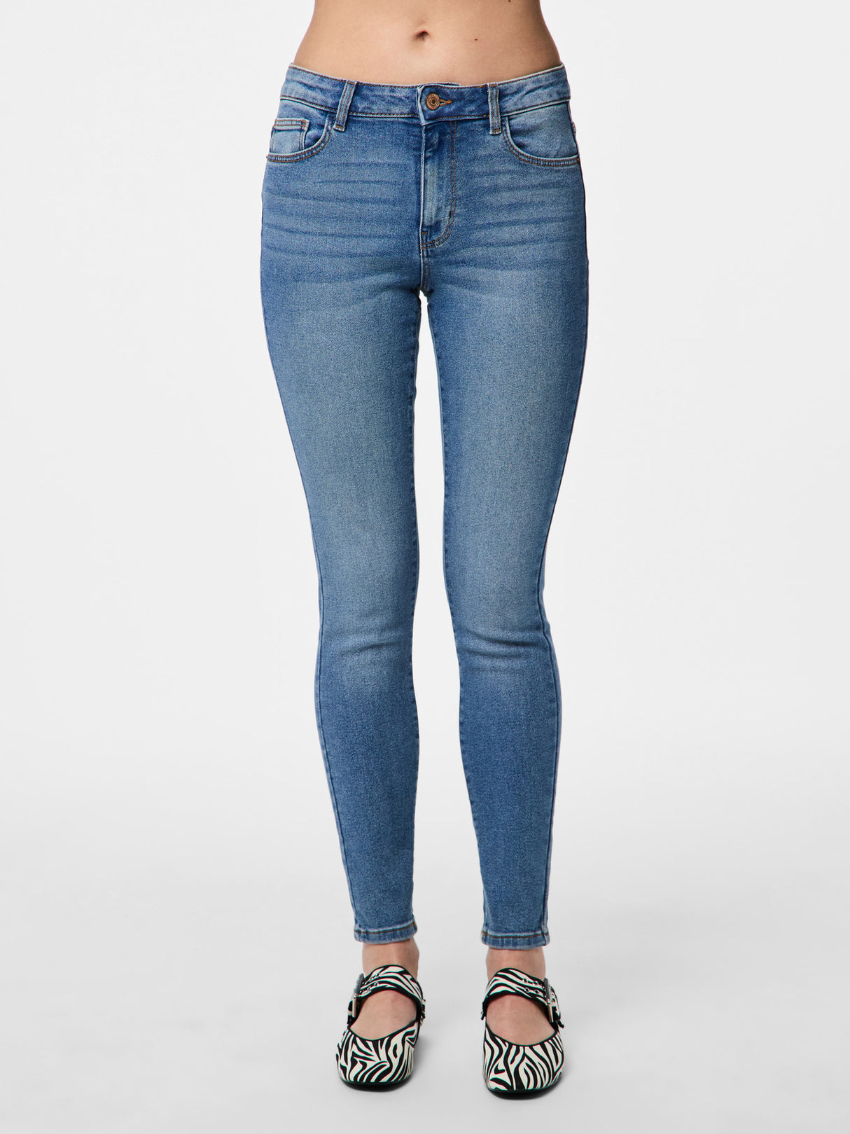 PIECES Medium Blue Denim Bukser - 17147621