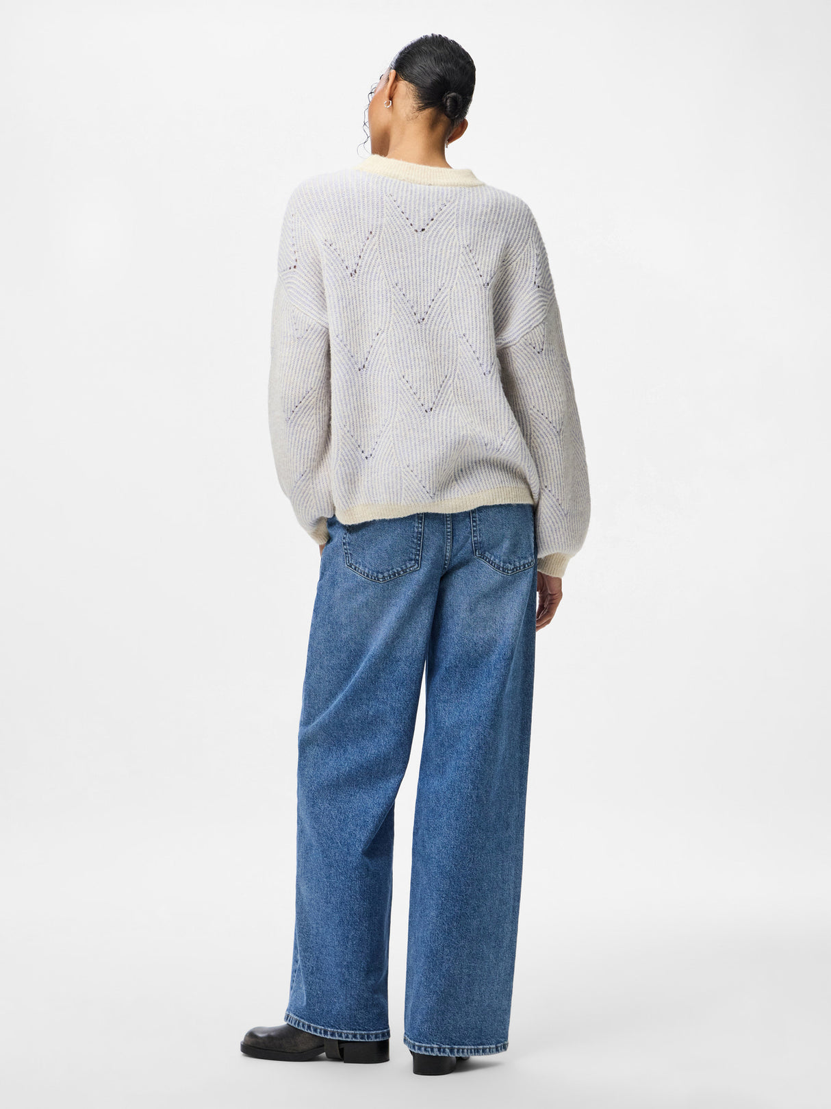 PIECES Whitecap Gray BABY LAVENDER Striktrøje - 17147906