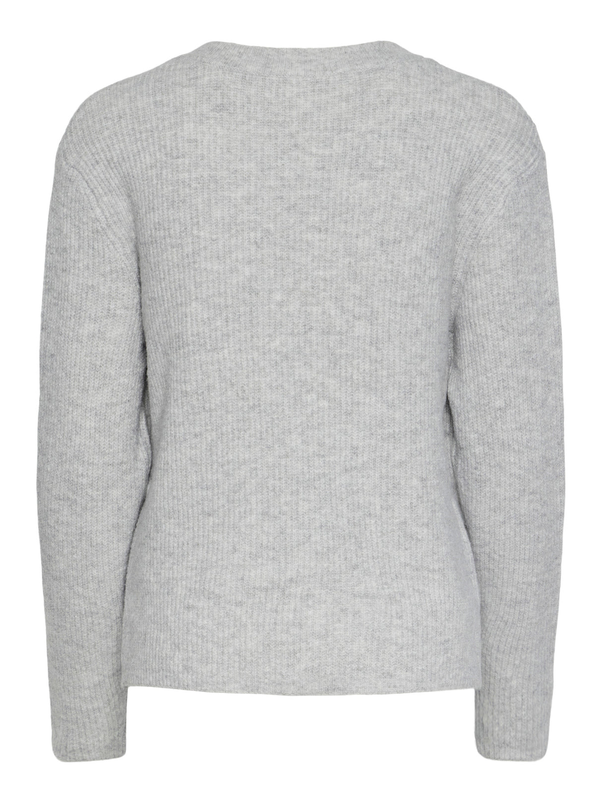 Light Grey Melange Striktrøje fra PIECES - 17150235