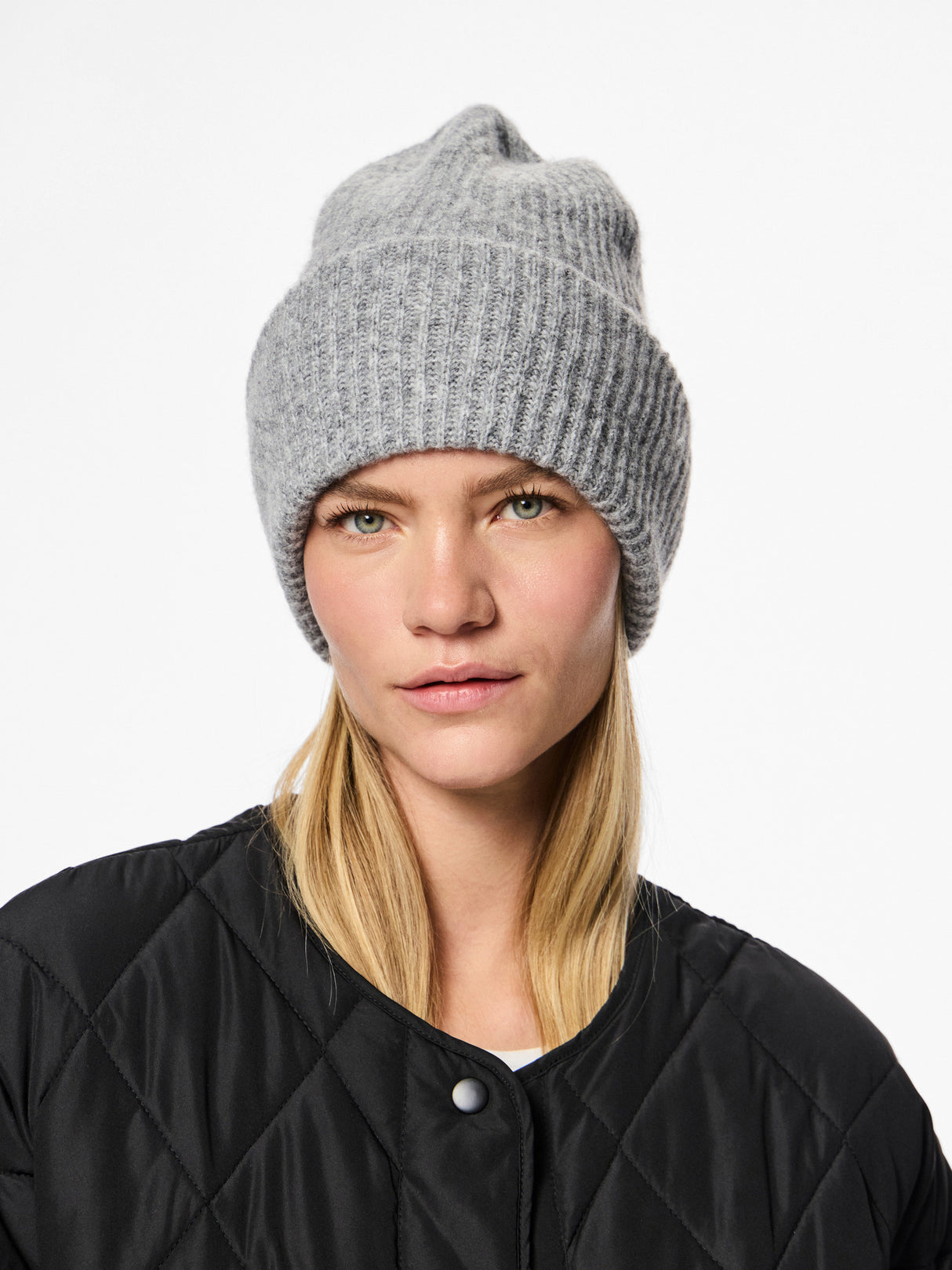 PIECES Medium Grey Melange Hat - 17151057