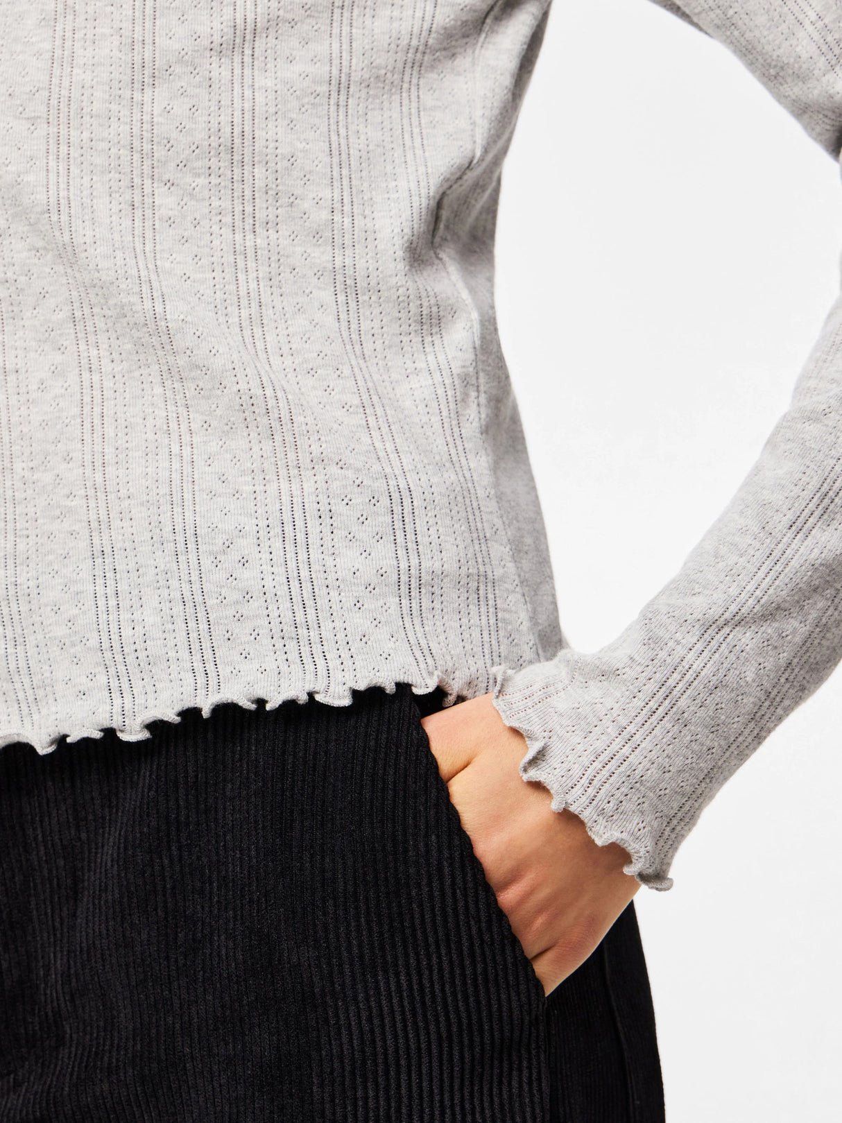 Light Grey Melange Cardigan fra PIECES - 17152189
