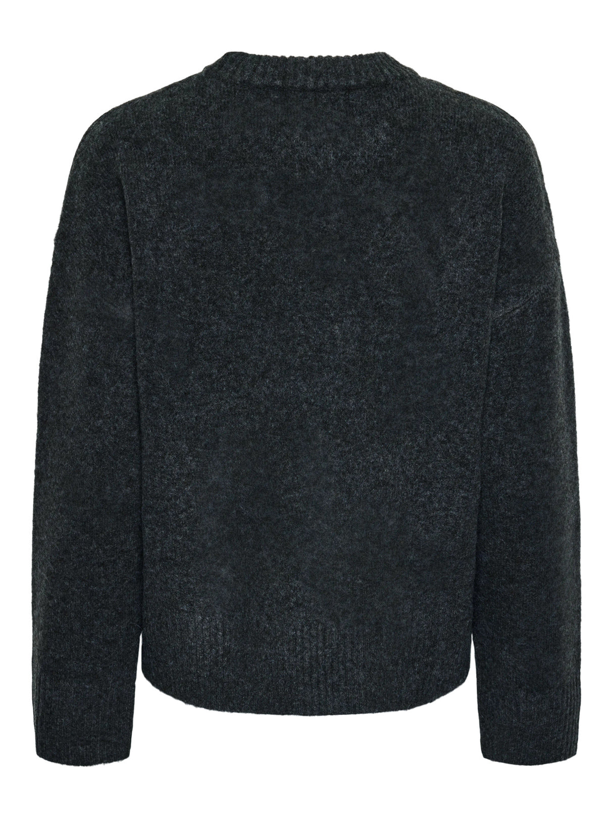 Dark Grey Melange Striktrøje fra PIECES - 17154366