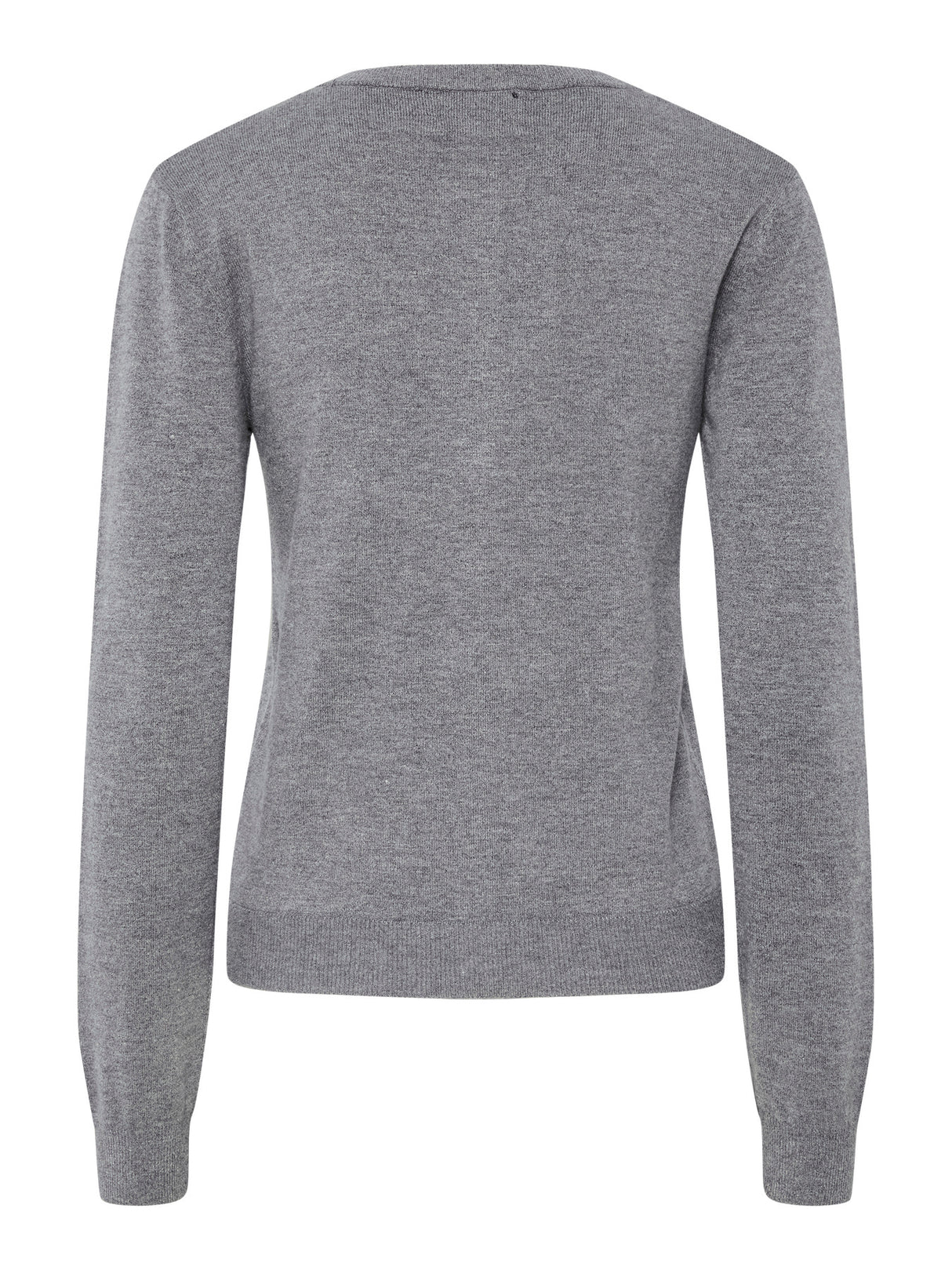 Medium Grey Melange Striktrøje fra PIECES - 17154558