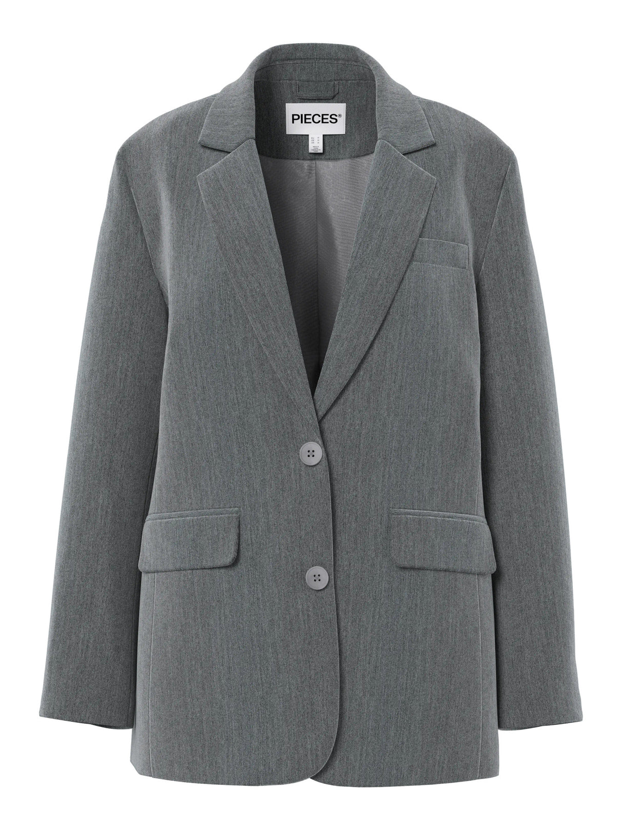 Dark Grey Melange Blazer fra PIECES - 17157464