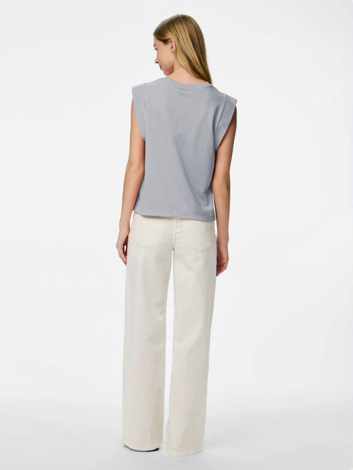 PIECES light gray melange t-shirt