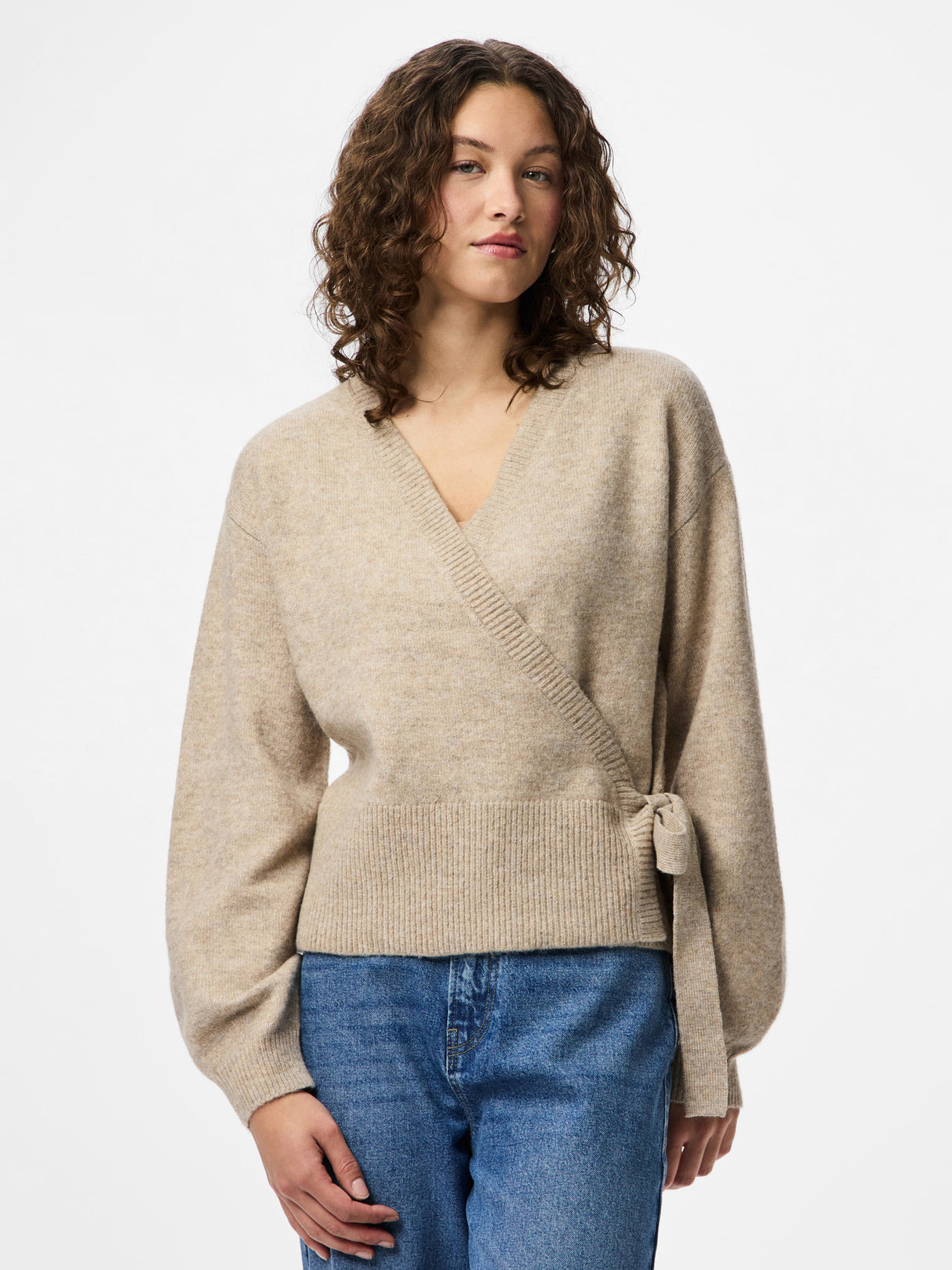 PIECES Taupe Gray MELANGE Cardigan,Striktrøje - 17158786