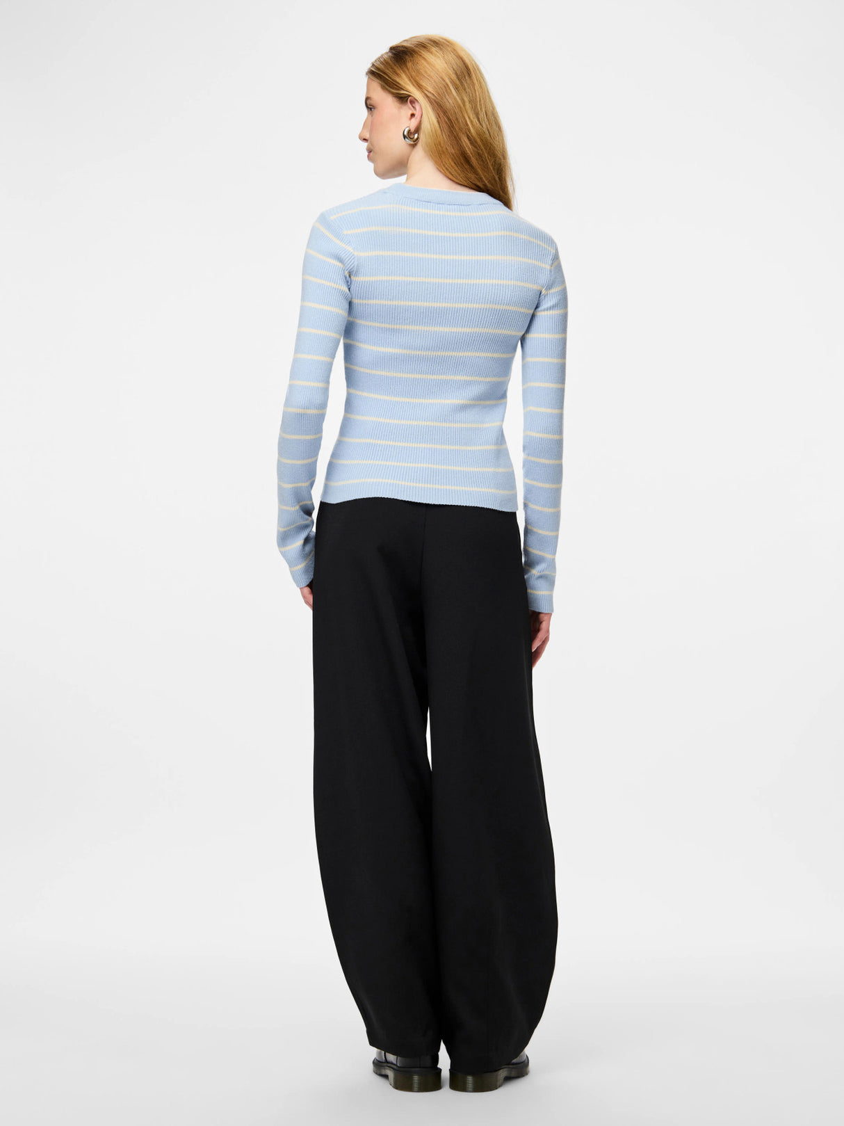 Cashmere Blue BIRCH NARROW Striktrøje fra PIECES - 17158955