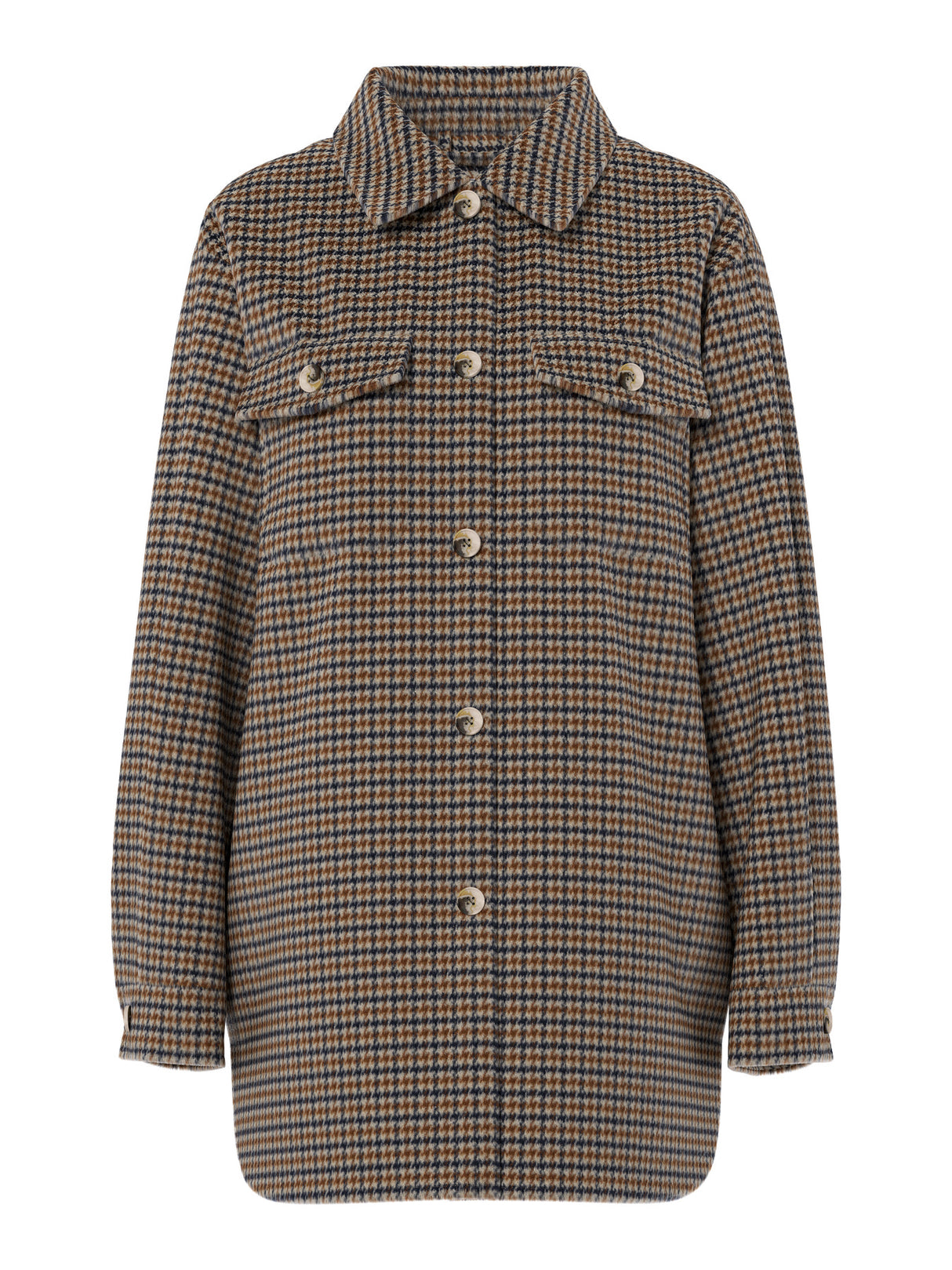 Birch DOWNTOWN BROWN & NIGHT SKY HOUNDSTOOTH Overtøj fra PIECES - 17159047