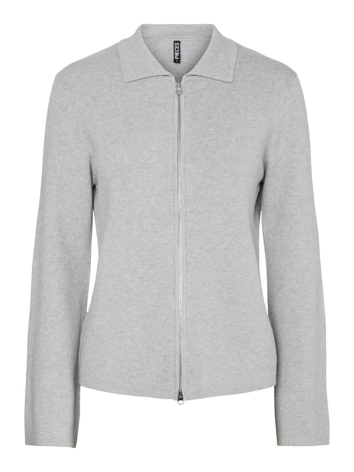 Light Grey Melange Striktrøje fra PIECES - 17162159