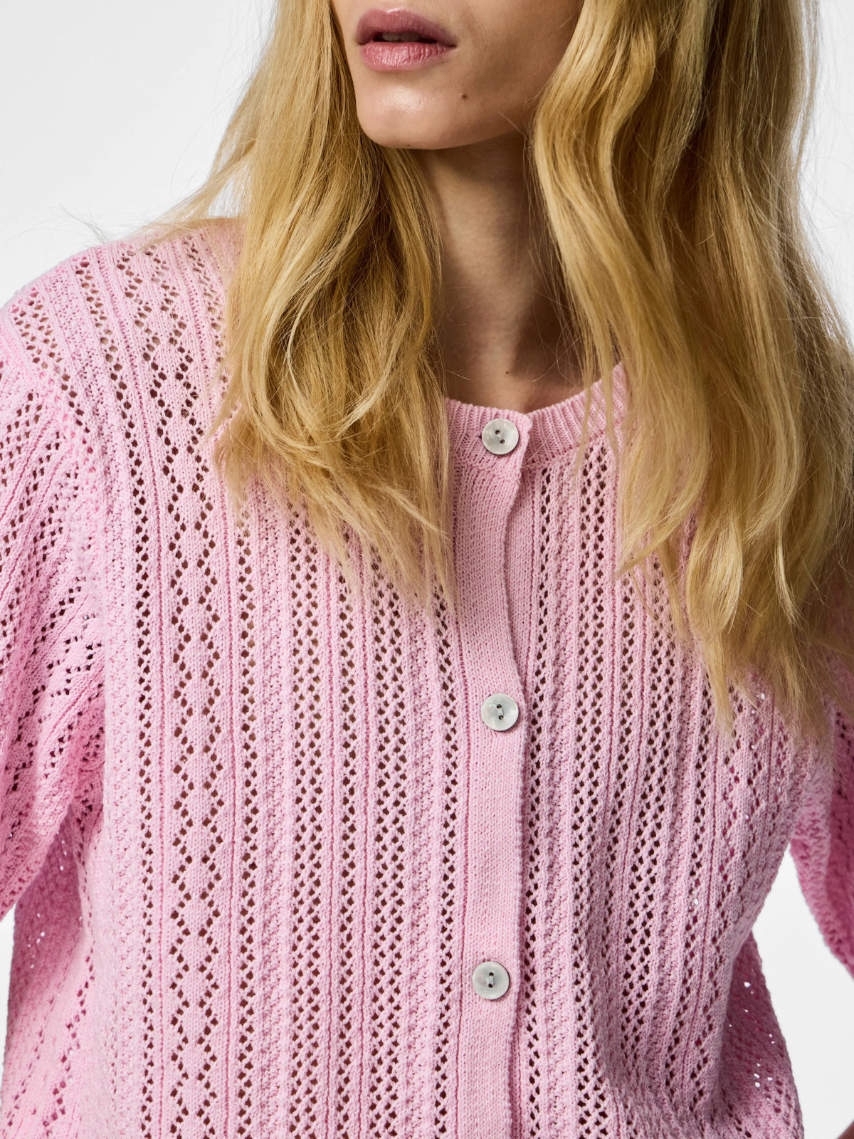 Roseate Spoonbill Cardigan fra PIECES - 17162280