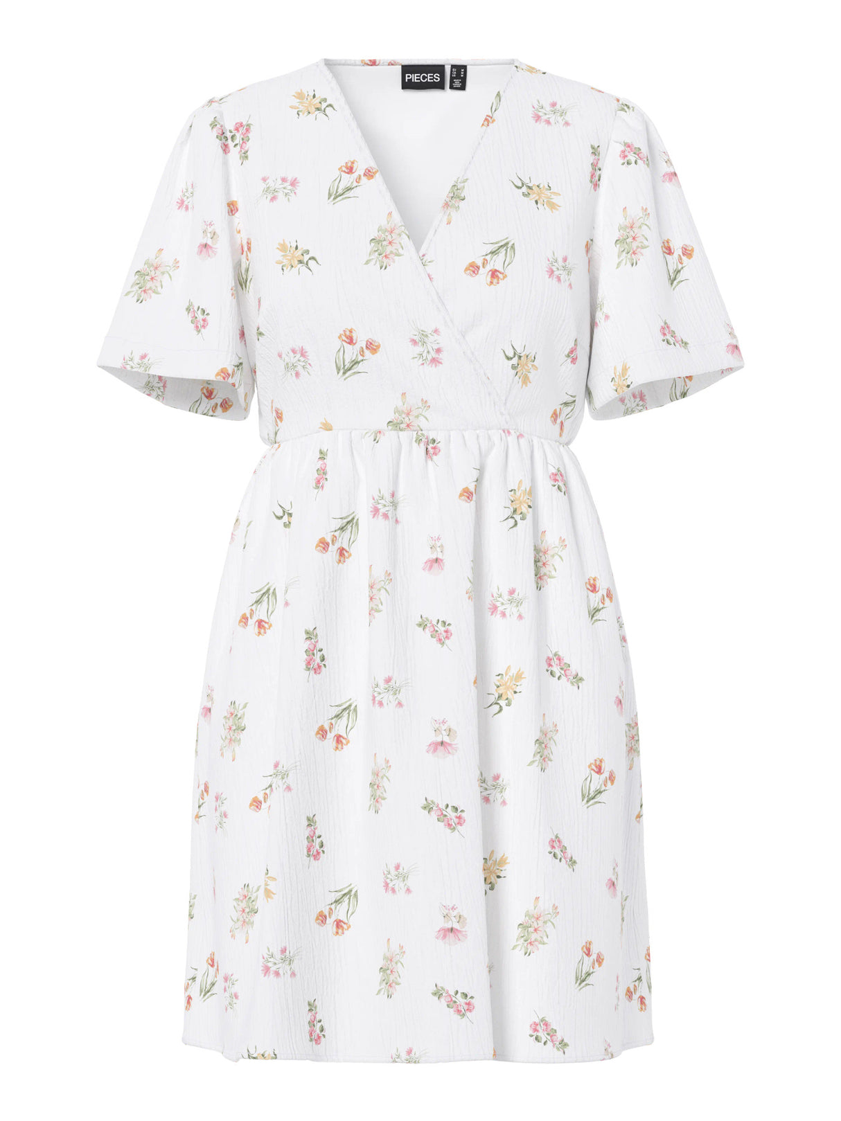 Bright White FLOWER Kjole fra PIECES - 17162336