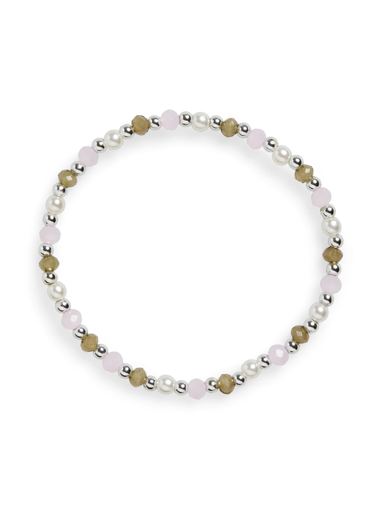 Sphagnum St3/silver beads/pink tulle armbånd fra PIECES - 17166978