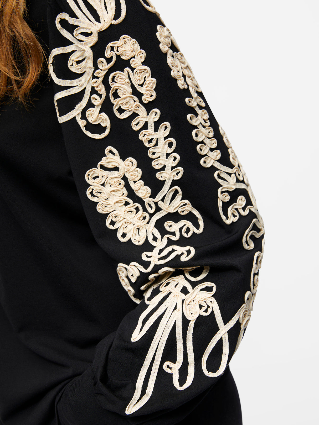 Black Sandshell tape strik bluse fra Object - 23045065