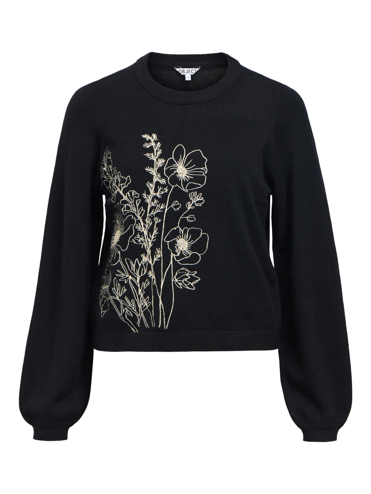 Black Flower embroidery Striktrøje fra Object Collectors Item - 23048552