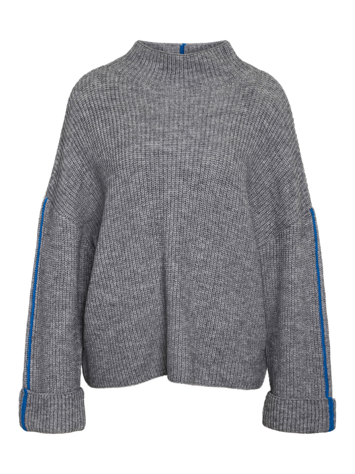 Medium Grey Melange CLASSIC BLUE LIINE Striktrøje fra Noisy May - 27034685