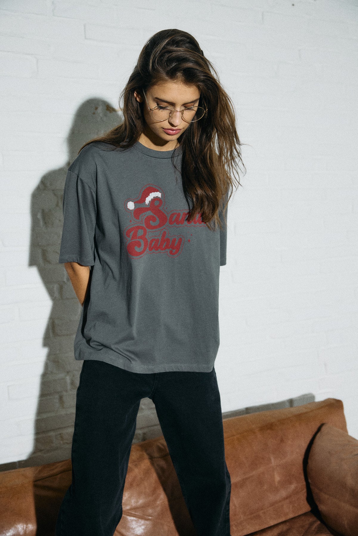 Charcoal Gray RED SANTA BABY Bluse fra Noisy May - 27035401