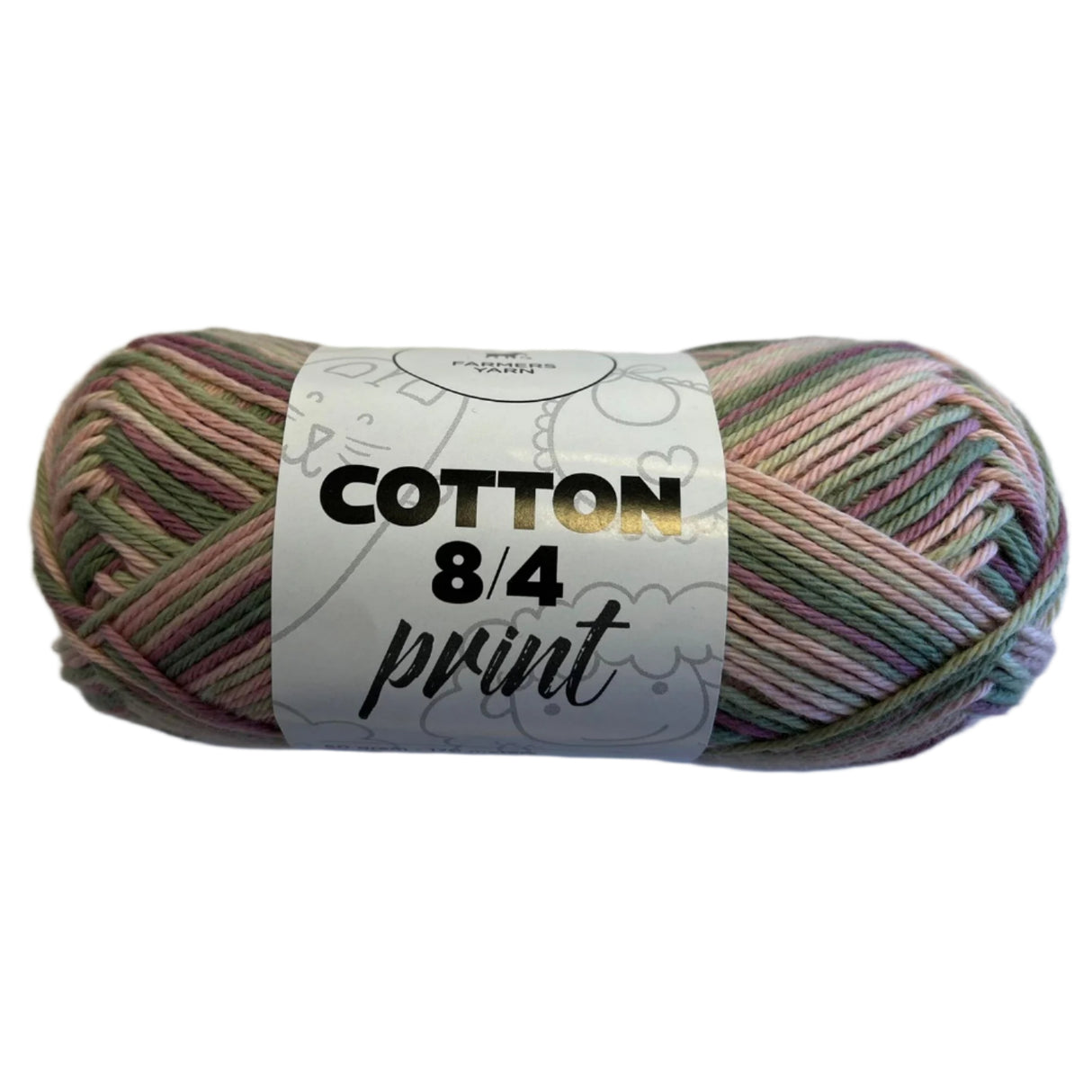 Bomuld garn Farmers Yarn print 8/4 50 g. fv. 12