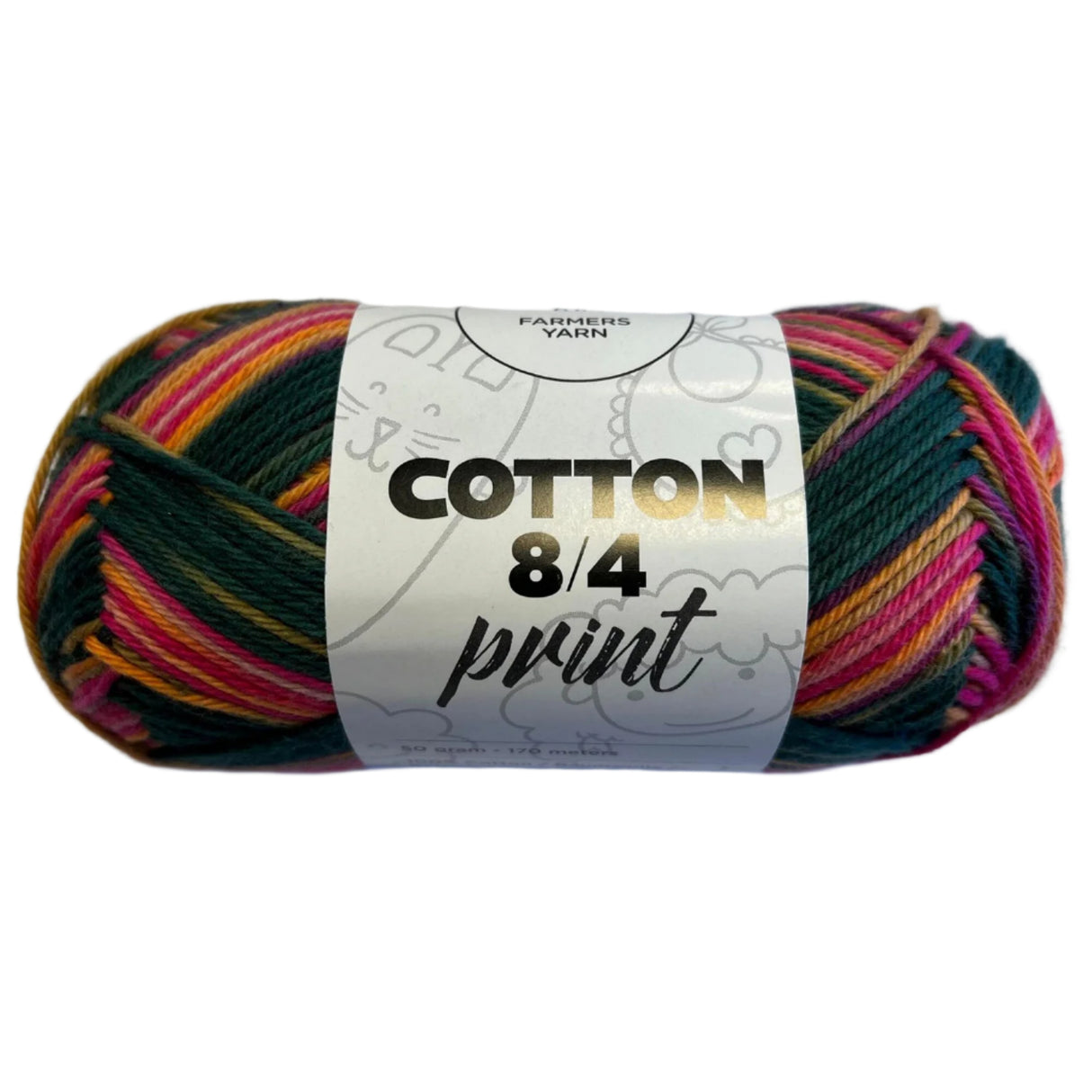 Bomuld garn Farmers Yarn print 8/4 50 g. fv. 15
