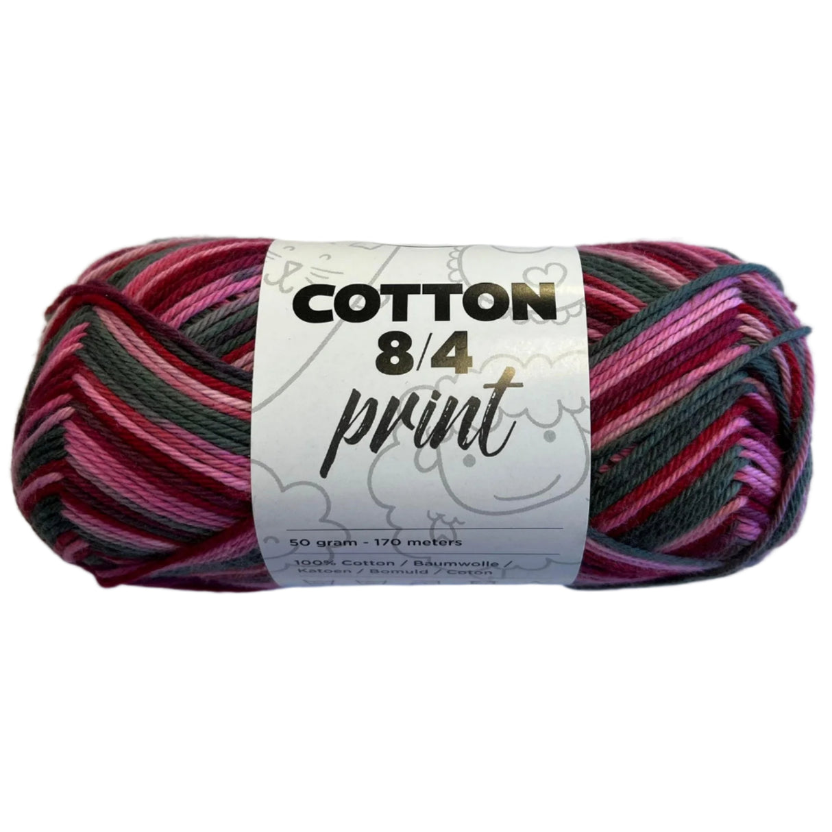 Bomuld garn Farmers Yarn print 8/4 50 g. fv. 16