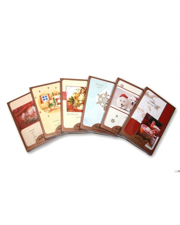 Julekort 10 dobbelte med kuvert