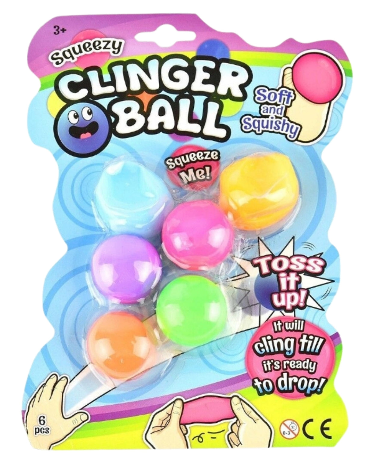 Squeeze Ball Sticky Wall 4cm 6pcs