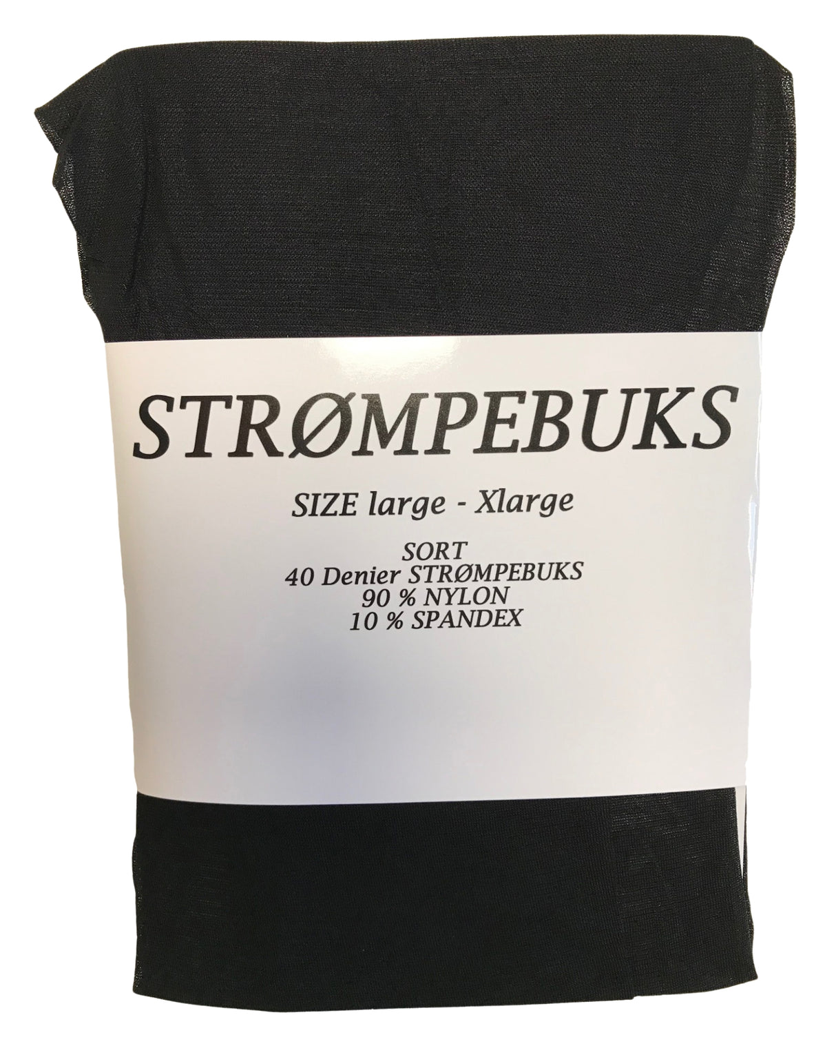 Sort nylon strømpebuks 40D