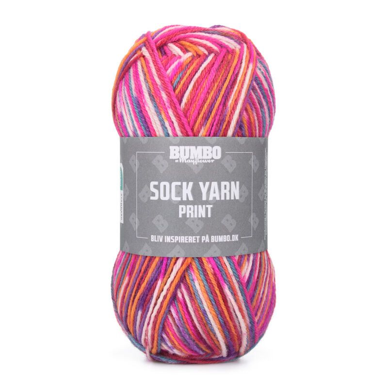 Bumbo Strømpegarn Print fv.191 - Ild 50g.