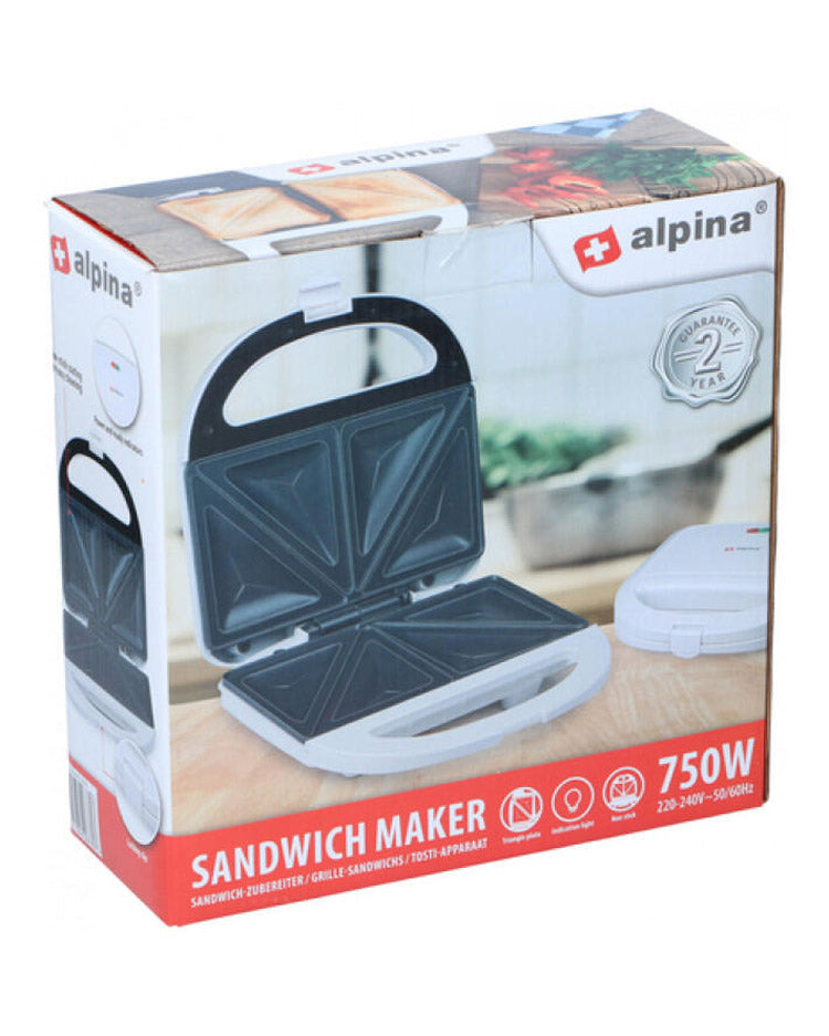 Sandwich toaster dobbelt 750W fra alpina