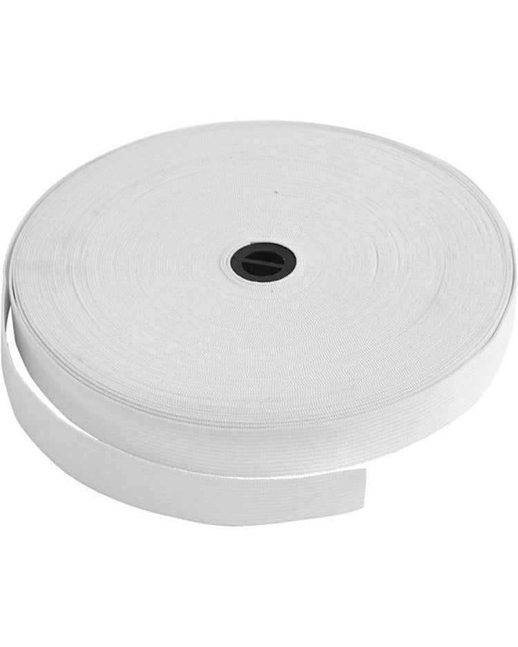 Elastic band Wide 20 mm - White - Per meter