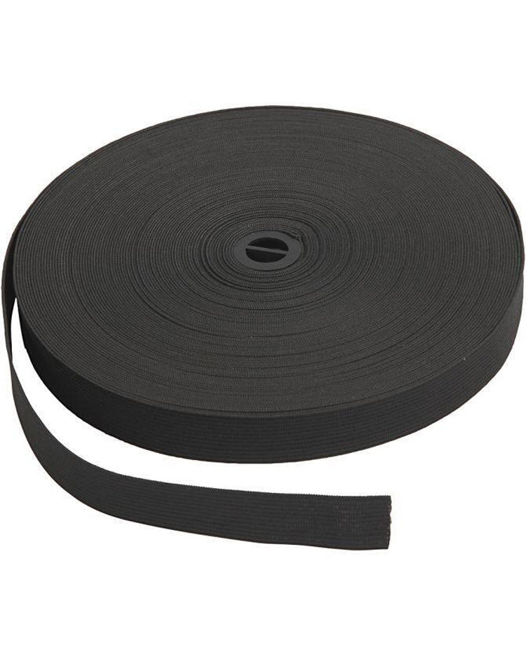 Elastic band Wide 20 mm - Black - Per meter