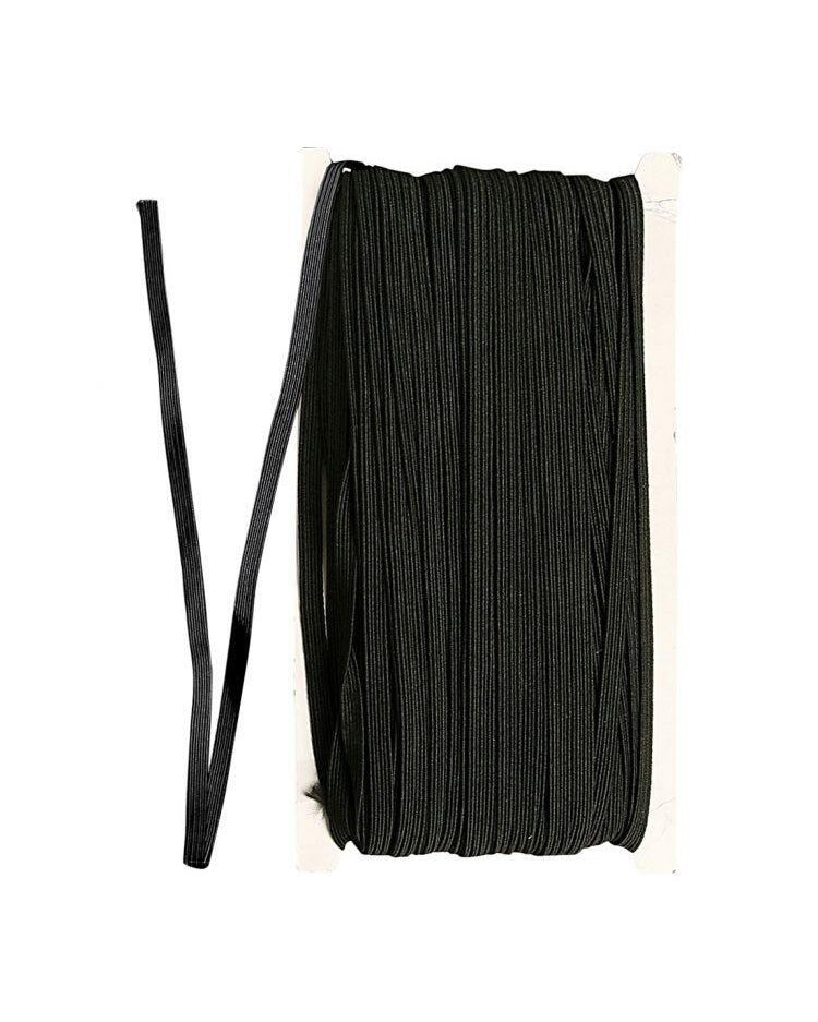Elastic band Wide 6 mm - Black - Per meter