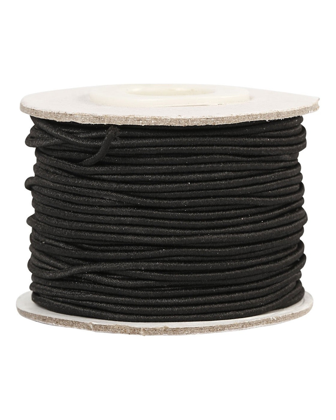 Elastiksnor 1 mm- Sort 25 meter - Rund stofelastik
