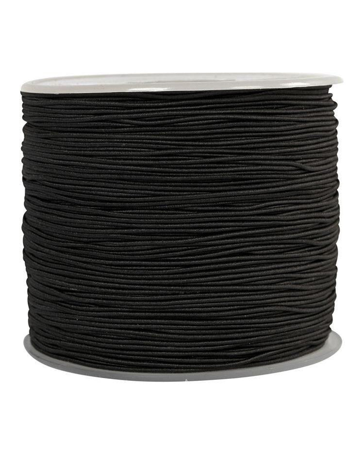 Elastic cord 1 mm - Black per meters