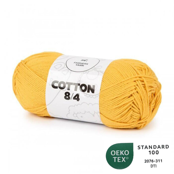 Cotton yarn Farmers Yarn color 62 Yellow 8/4 50 g - OEKO TEX 100