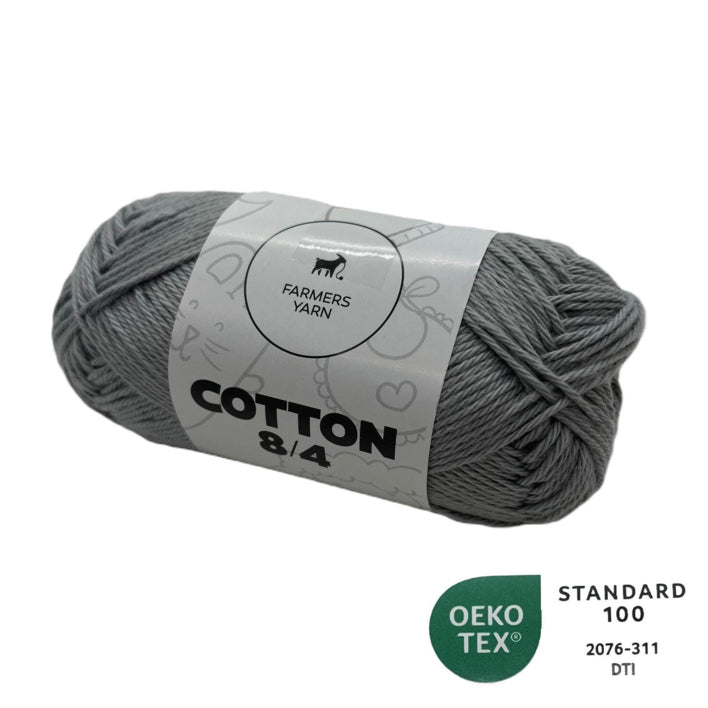 Bomuld garn Farmers Yarn fv. 86 grå 8/4 50 g - OEKO TEX 100