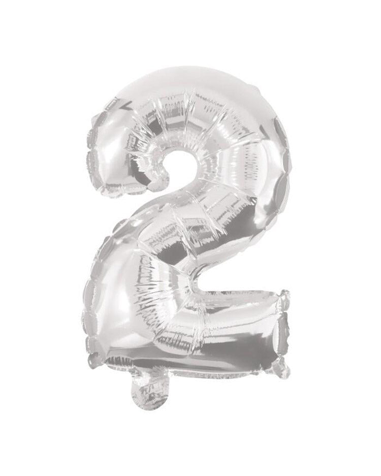 Folieballon i sølv farve nr 2 str: 32 cm