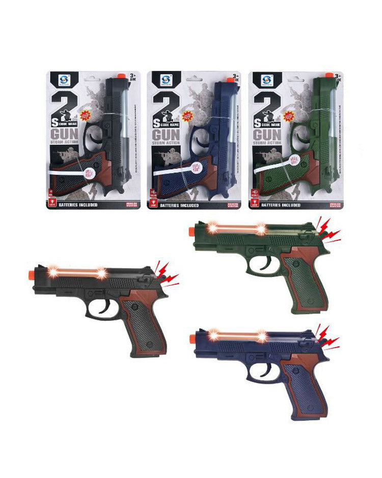 Pistol with light and sound 22cm 1 pc