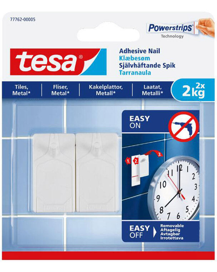 Klæbekroge 2 stk hvide - TESA