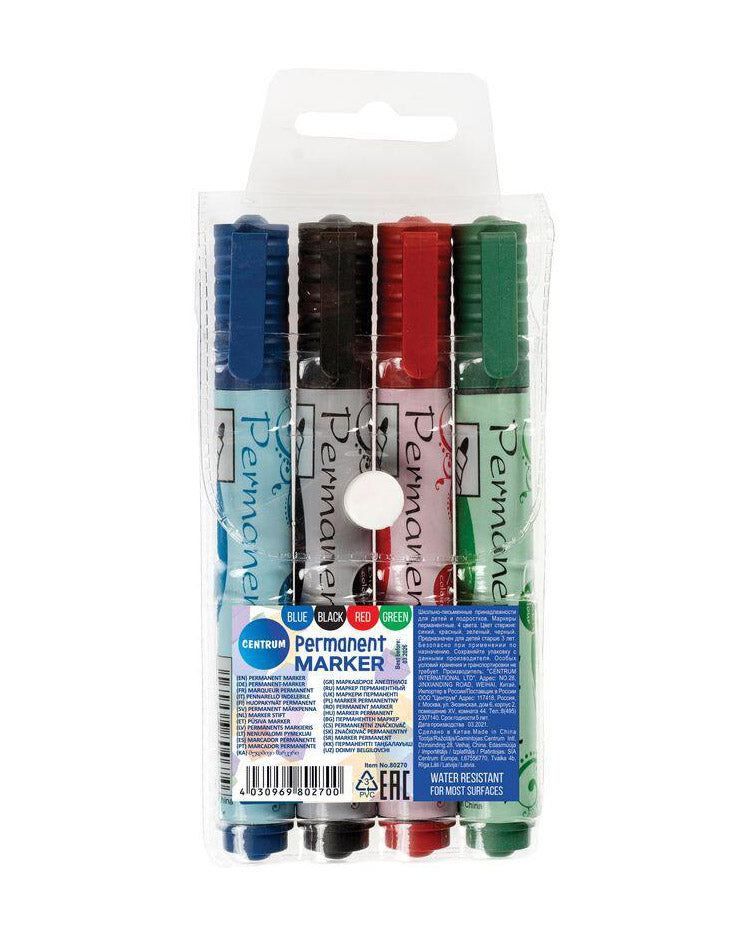 Permanent markers 4 pcs in case