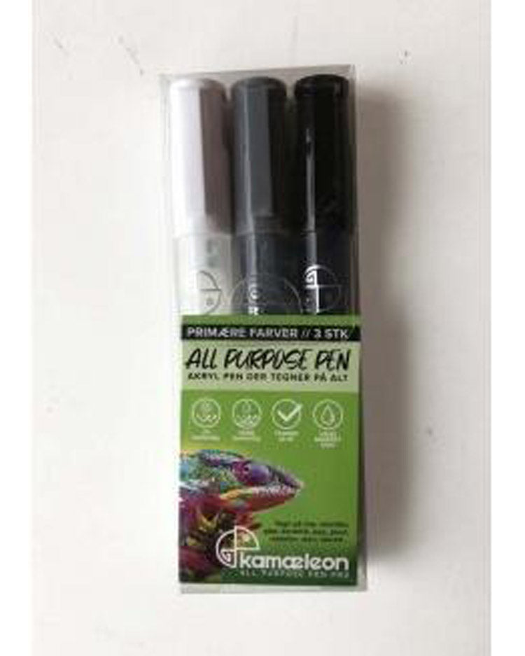 Stentusser 3 stk sort-grå-hvid