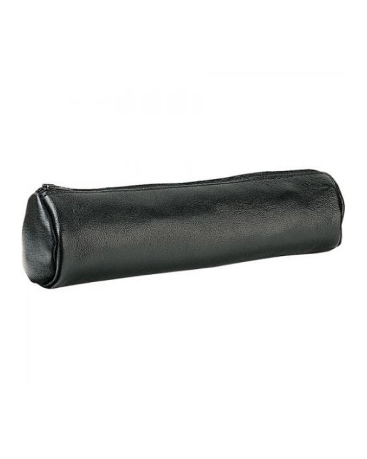 Pencil case round black PU - Length 23cm