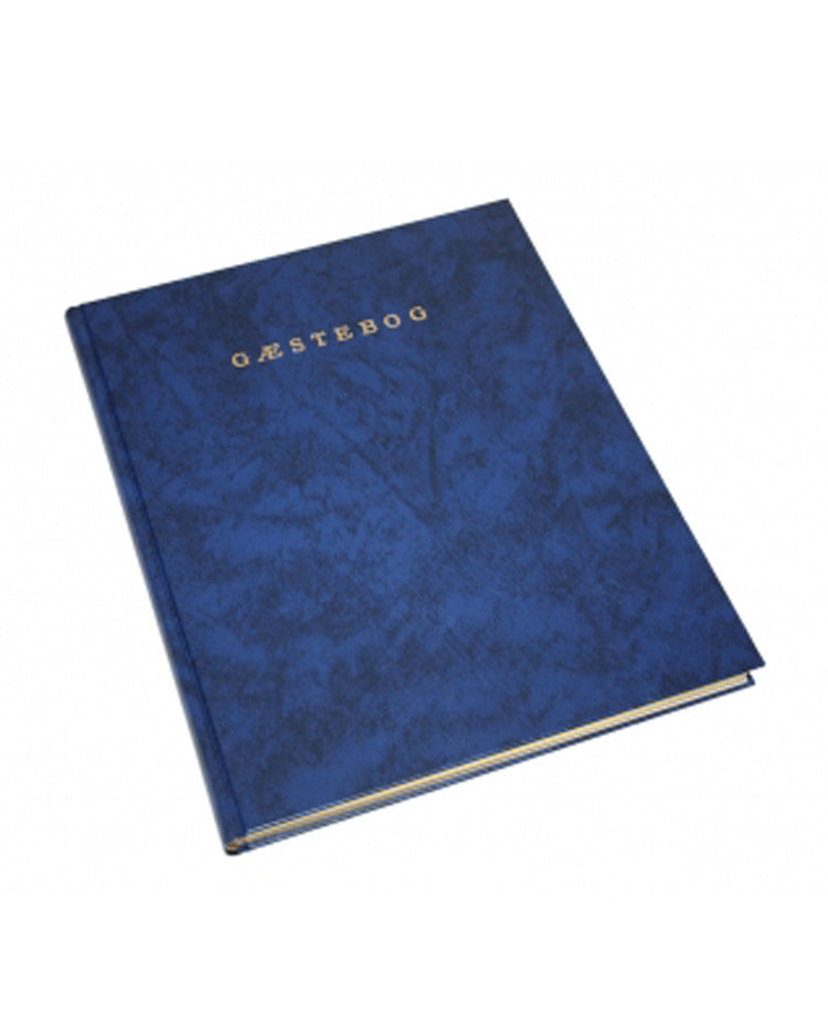Gæstebog med guldsnit - BLÅ