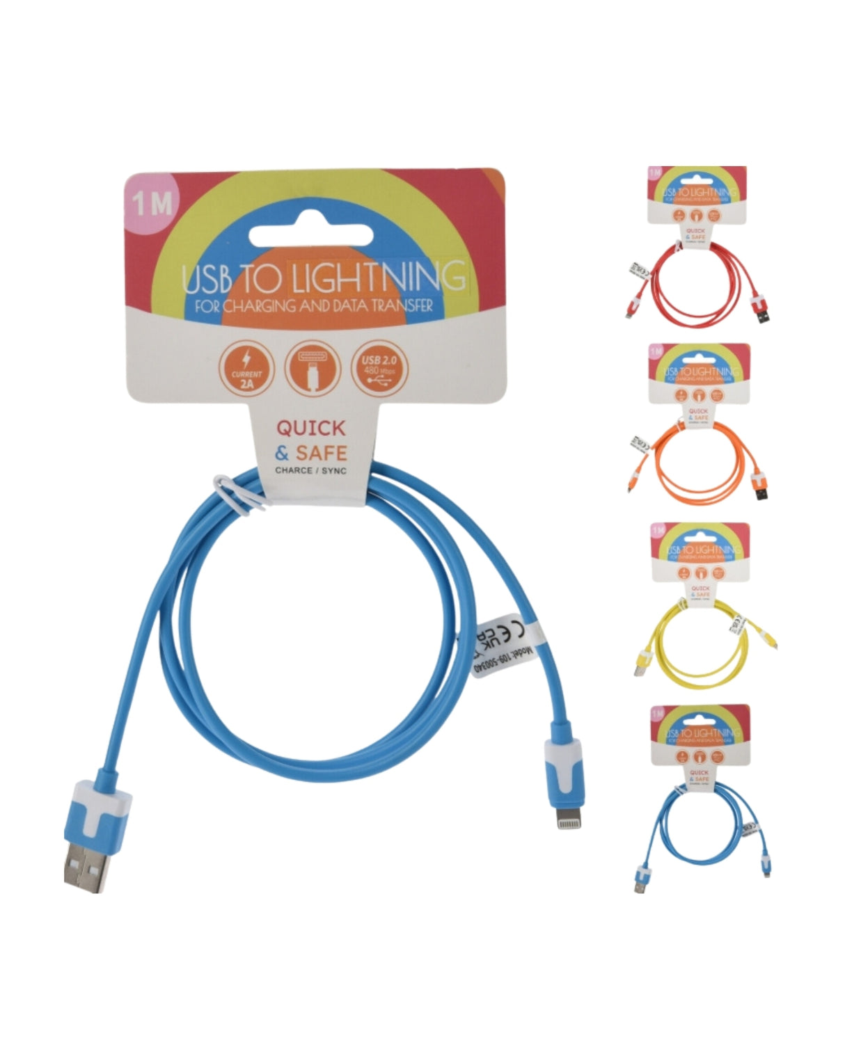 USB til Lightning - 2A 1meter 1stk