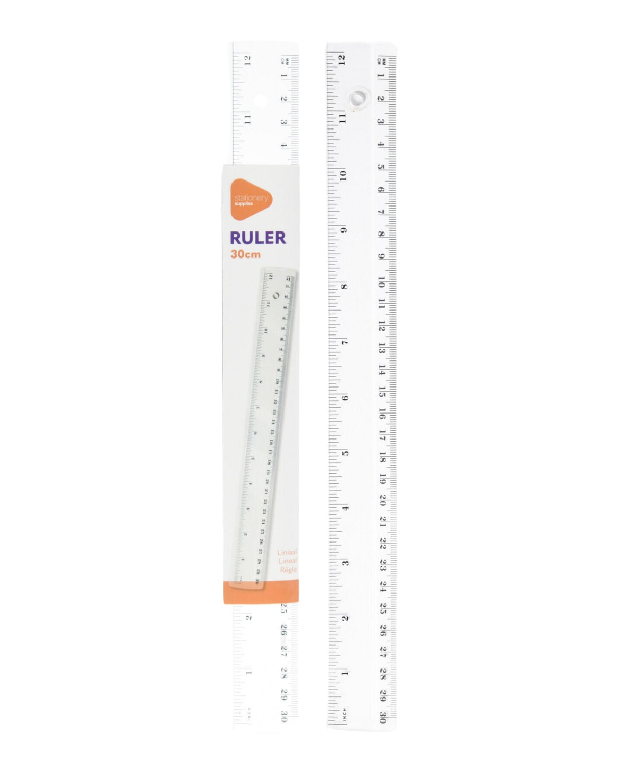 Ruler 30cm clear plastic