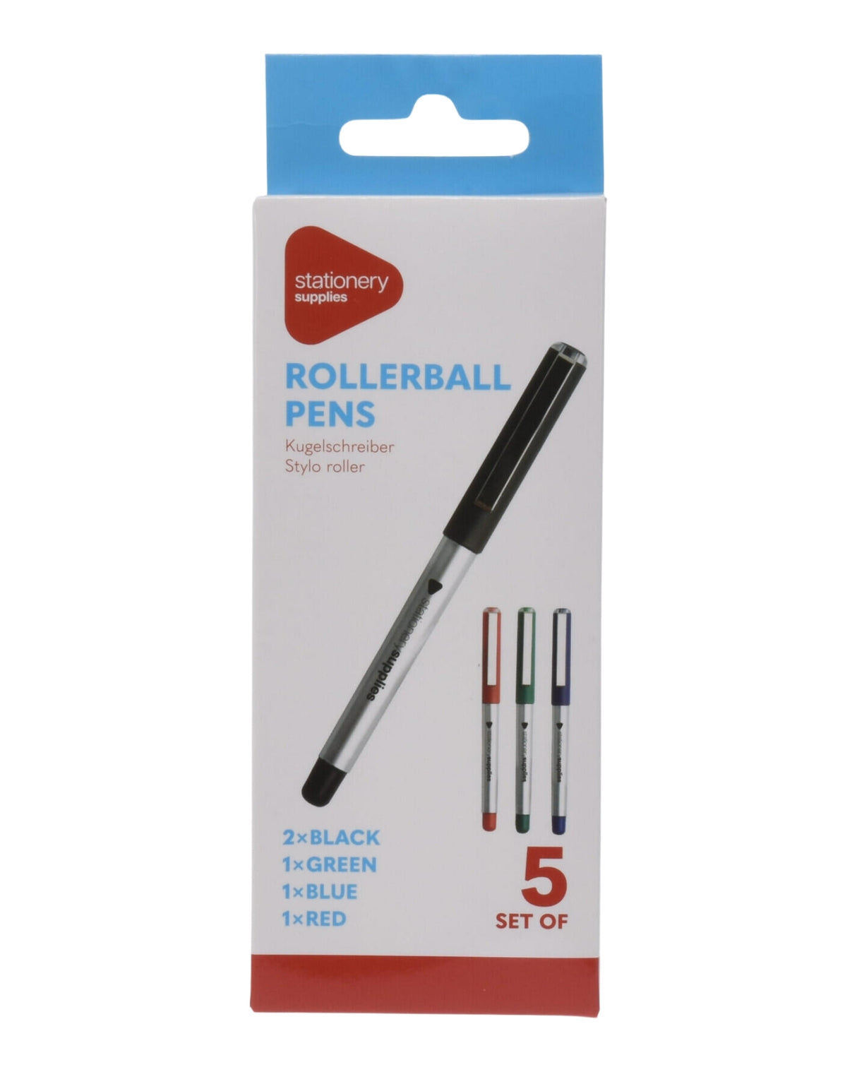 Kuglepenne 5 stk 4 farver