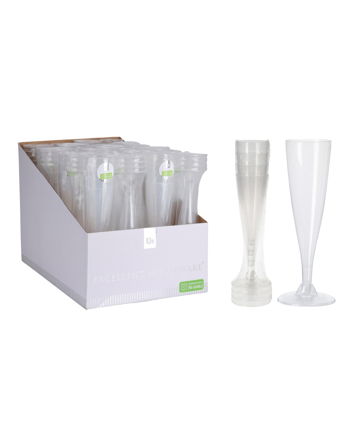 Champagne glas i plast 130ml 4 stk.