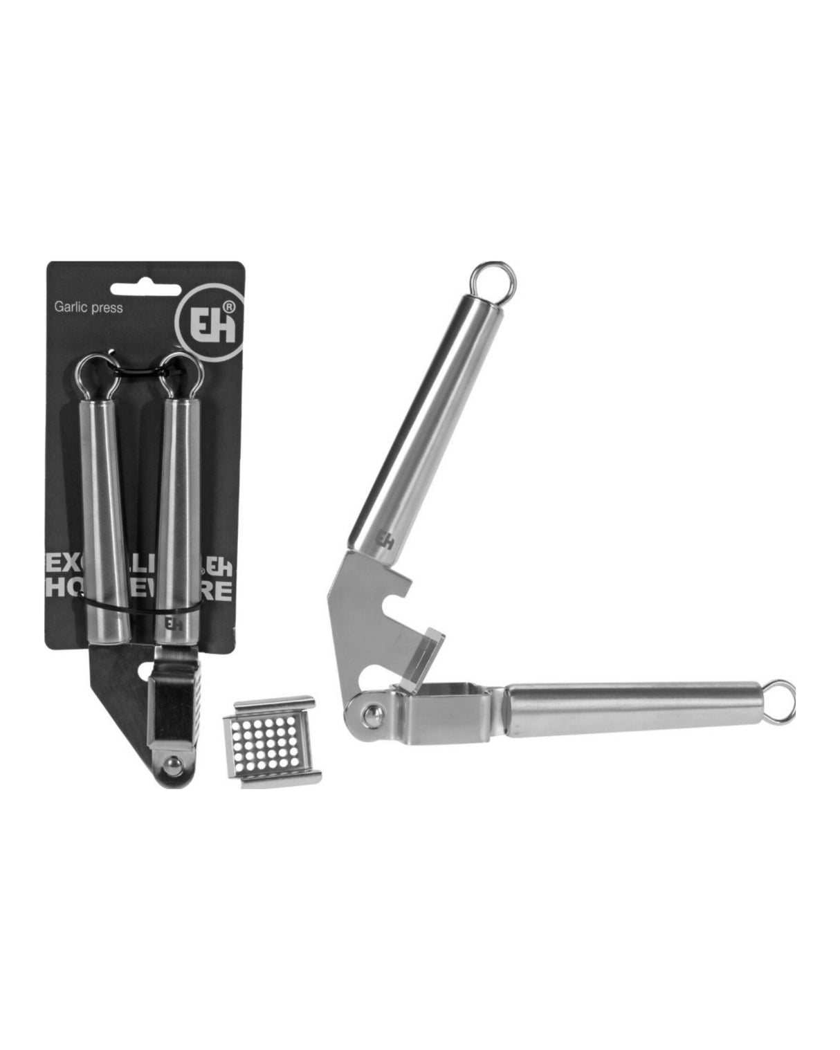 Hvidløgspresse stål 20cm