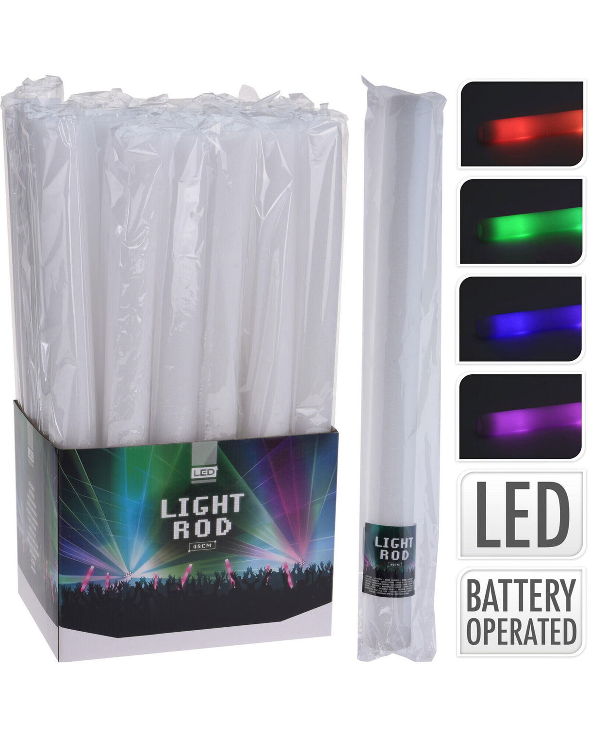 Foamstick med LED lys 45cm