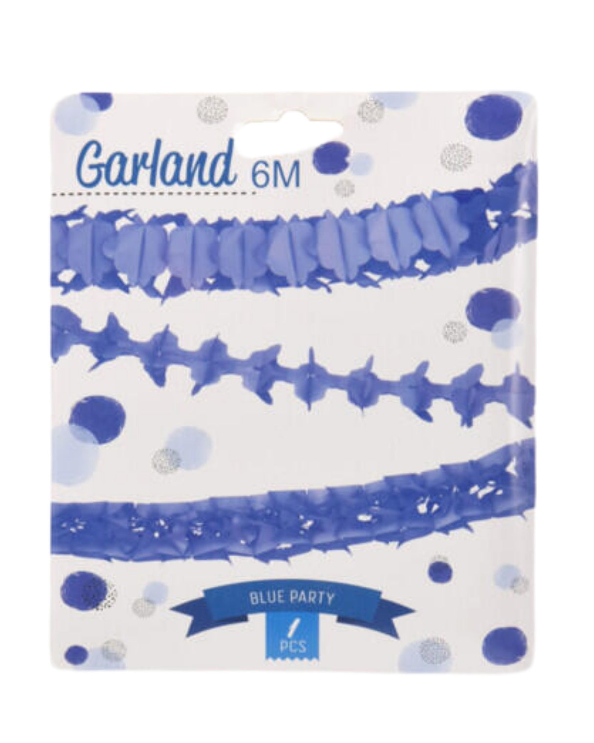 Guirlande 6 meter 1 stk i blå, 1 stk