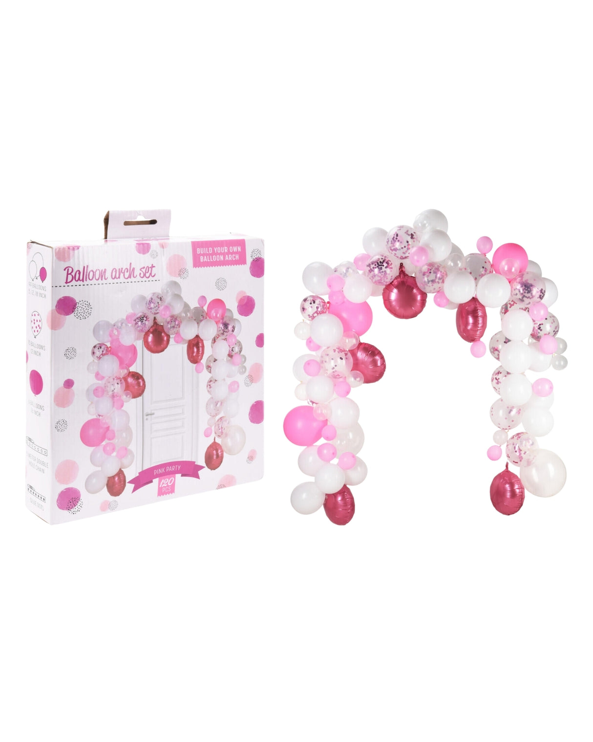 Balloon gate 122 pieces Pink/White